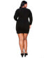 ფოტო #1 პროდუქტის Plus Size Raven Faux Wrap Bodycon Dress