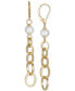 ფოტო #1 პროდუქტის Cultured Freshwater Pearl (7mm) Chain Link Drop Earrings in 14k Gold-Plated Sterling Silver