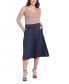 Women's Elastic Waistband Pocket Midi Skirt