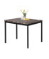 Citico Metal Counter Height Dining Table with Laminated Faux Marble Top, Black