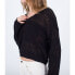 HURLEY Easy Times Crochet V Neck Sweater