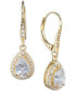 ფოტო #1 პროდუქტის Teardrop Crystal and Pavé Drop Earrings