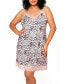 Plus Size Katie Soft Animal Print Chemise with Lace Trims