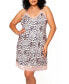 ფოტო #1 პროდუქტის Plus Size Katie Soft Animal Print Chemise with Lace Trims