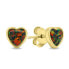 Фото #1 товара Delicate gold-plated earrings Hearts with synthetic opals EA610YBC