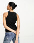 NA-KD ribbed tank top in black