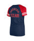 Women's Navy Houston Texans Lace-Up Raglan T-Shirt