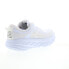 Hoka Bondi 7 1110518-WWH Mens White Canvas Lace Up Athletic Running Shoes