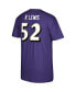Фото #2 товара Men's Ray Lewis Purple Baltimore Ravens Retired Player Logo Name and Number T-shirt