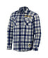 Фото #2 товара Men's Darius Rucker Collection by Navy Milwaukee Brewers Plaid Flannel Button-Up Shirt
