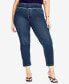 Фото #1 товара Plus Size Butter Denim Pull On Petite Length Jeans