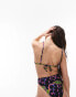 Фото #4 товара Topshop smudge animal print triangle bikini top in multi