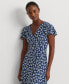 Women's Floral Stretch Jersey Surplice Dress