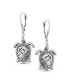 ფოტო #3 პროდუქტის Honeymoon Vacation Nautical Balinese Tortoise Beach Balinese Turtle Dangle Earrings For Women Oxidized Sterling Silver