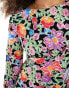 JDY long sleeve maxi dress with multi coloured flower Черный, 3XL - фото #6