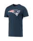 ფოტო #3 პროდუქტის Men's Charcoal, Navy New England Patriots Meter T-shirt and Shorts Sleep Set