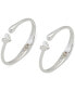 ფოტო #1 პროდუქტის Silver-Tone 2-Pc. Set Heart Cuff Bracelets