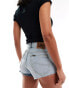 Lee Rider distressed denim shorts in light blue