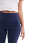 Фото #4 товара Stradivarius flare legging with fold over waist in navy