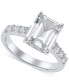 ფოტო #3 პროდუქტის 2-Pc. Set Cubic Zirconia Emerald-Cut Ring & Matching Band in Sterling Silver