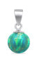 Фото #1 товара Modern silver pendant with green synthetic opal PT110WG
