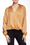 Harlowe & Graham Womens Long Sleeve Wrap Front Hi-Lo Woven Blouse Size X-Small