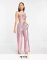 Фото #2 товара Jaded Rose Petite exclusive sequin jogger co-ord in baby pink