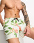 Jack & Jones Intelligence swim shorts in peach print