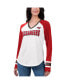 Фото #1 товара Women's White, Red Tampa Bay Buccaneers Top Team Raglan V-Neck Long Sleeve T-shirt
