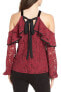 WAYF 163829 Women's Helena Lace Long Sleeve Off Shoulder Top Burgundy Sz. M