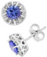 EFFY® Tanzanite (9/10 ct. t.w.) & Diamond (1/3 ct. t.w.) Stud Earrings in 14k White Gold (Also available in Ruby, Emerald & Sapphire)