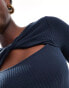 Cotton:On twist front long sleeve top in midnight blue