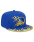 Фото #3 товара Men's Royal Golden State Warriors 2024 NBA All-Star Game Rally Drive Flames 9FIFTY Snapback Hat