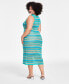 Фото #2 товара Trendy Plus Size Sleeveless Crochet Midi Dress, Created for Macy's