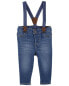 Фото #2 товара Baby Knit Denim Suspender Pants 3M