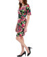 ფოტო #3 პროდუქტის Petite Printed Flutter-Sleeve Faux-Wrap Dress