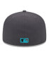 ფოტო #5 პროდუქტის Men's Graphite New York Yankees Print Undervisor 59FIFTY Fitted Hat