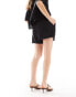 Vero Moda mix & match linen blend loose a line shorts in black