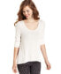 Фото #1 товара BAR III Women's Scoop Neck three Quarter Sleeve Sweater vanilla Ice White L