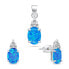 Beautiful jewelry set with opals SET245WB (earrings, pendant)