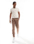 ASOS DESIGN smart tapered trousers in light brown