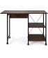 Фото #3 товара Rolling Folding Computer Desk with Storage Shelves