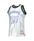 Men's Kevin Garnett Platinum Minnesota Timberwolves 1997-98 Hardwood Classics 75th Anniversary Swingman Jersey