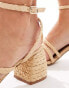 Stradivarius rope detail heeled sandal in ecru 36 - фото #4