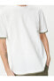 4sam10271hk 010 Ekru Erkek Pamuk Jersey Kısa Kollu Basic T-shirt