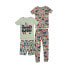 Фото #3 товара Member's Mark Girls 4 Piece Organic Cotton Pajama Set