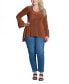 Фото #5 товара Plus Size Long Bell Sleeve High Low Tunic Top