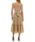 ფოტო #2 პროდუქტის Women's Tied Ruffle Fit & Flare Midi Dress