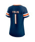 Фото #2 товара Women's Justin Fields Navy Chicago Bears Athena Name and Number Notch Neck T-shirt