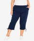 Plus Size Cotton Cinch Capri Pants